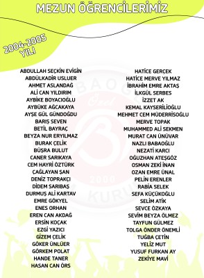 2004-2005 YILI MEZUN ÖĞRENCİLERİMİZ