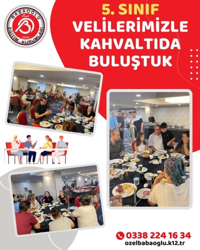 5. sınıf velilerimizle düzenlemiş olduğumuz kahvaltı programında bir araya geldik. 