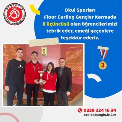 FLOOR CURLİNG GENÇLERDE İL ÜÇÜNCÜSÜ OLDUK