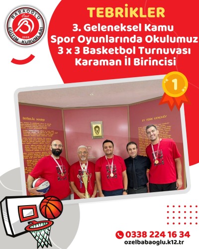 Okulumuz 3x3 Basketbol Turnuvası’nda Karaman İl Birincisi !  Okulumuz 3x3 Basketbol Turnuvası’nda Karaman İl Birincisi !