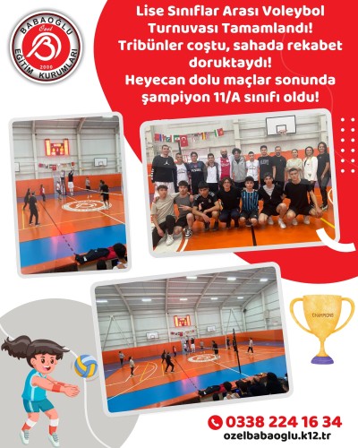 Lise Sınıflar Arası Voleybol Turnuvası Tamamlandı! Lise Sınıflar Arası Voleybol Turnuvası Tamamlandı!