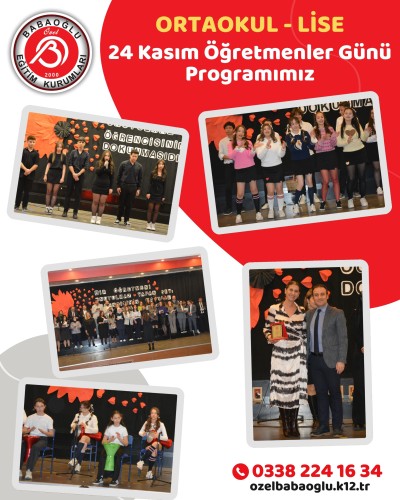 24 Kasım Öğretmenler Günü Kutlu Olsun!