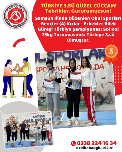 Türkiye 3.sü Güzel Cüccam! Tebrikler, Gururumuzsun! Türkiye 3.sü Güzel Cüccam! Tebrikler, Gururumuzsun!