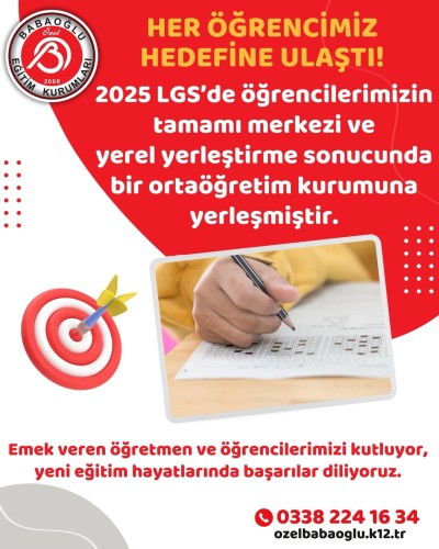 Her Öğrencimiz Hedefine Ulaştı!” Her Öğrencimiz Hedefine Ulaştı!”