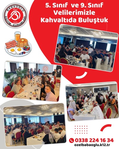 5. ve 9. sınıf velilerimizle keyifli bir kahvaltıda buluştuk. 
