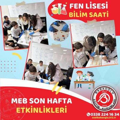 MEB SON HAFTA ETKİNLİKLERİ BİLİM SAATİ