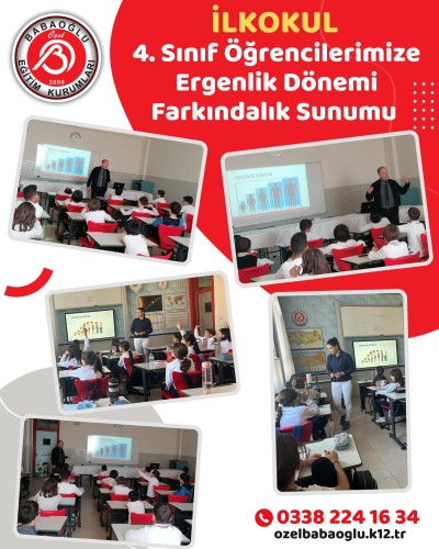 4. sınıf öğrencilerimizle ergenlik dönemi üzerine keyifli bir farkındalık sunumu gerçekleştirdik.