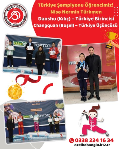 Türkiye Şampiyonu Öğrencimiz Nisa Nermin Türkmen!