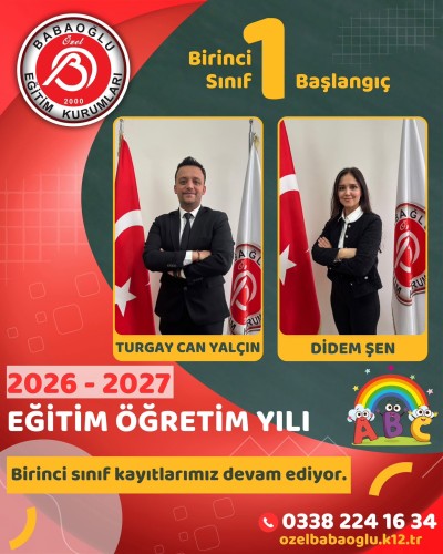 2026–2027 Eğitim Öğretim Yılı 1. Sınıf Kayıtlarımız Devam Ediyor!