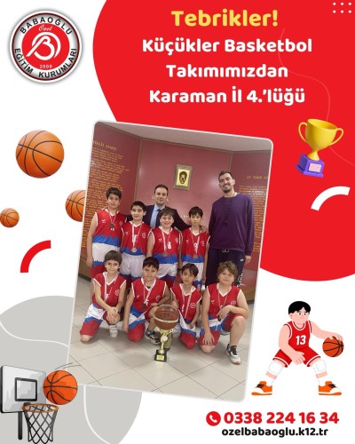 Tebrikler Küçükler Basketbol Takımımız İl 4.sü!