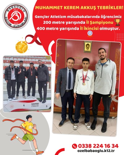 TEBRİKLER MUHAMMET KEREM AKKUŞ İL ŞAMPİYONU! 