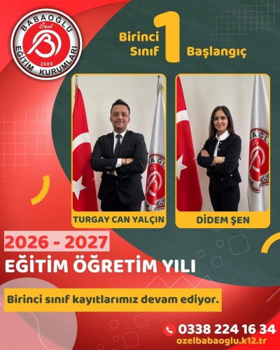 2026–2027 Eğitim Öğretim Yılı 1. Sınıf Kayıtlarımız Devam Ediyor!