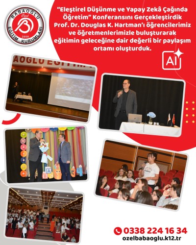 Eğitimin geleceğine ışık tutan bu değerli paylaşım için Prof. Dr. Hartman’a teşekkür ediyoruz!
