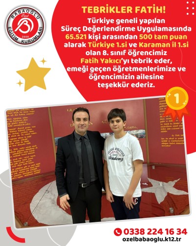 TEBRİKLER FATİH!
